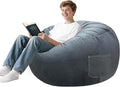 Lukeight Stuffed Animals Storage Bean Bag Chair Cover Only (Ships Empty, No Filling) - Velvet YKK Zipper Beanbag Cover for Teens and Adults, Washable Plush Toy Organizer, XXX-Large 42" D x 23" H