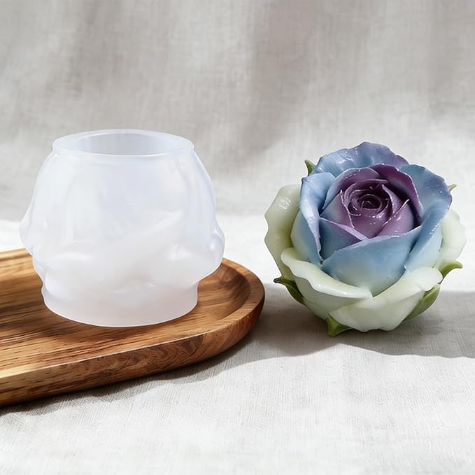 Tulip Bud Flower Petal Mold - Cylinder Molds Silicone Wave Spiral Candle Mold - Silicone Resin Casting Molds for Candle & Resin & Soap Craft Supplies