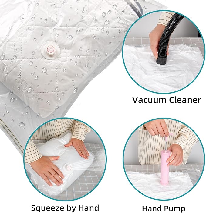 Vacuum Storage Bags for moving, Vacuum Seal Bags for Memory Foam, Latex, Clothing & Bedding, Space Saver Bags for Organization and Storage (Small)