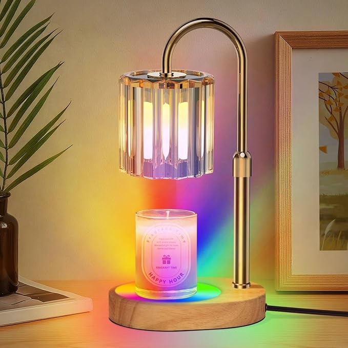 Lukasa Candle Warmer Lamp with Timer, with LED Color Lights, Dimmable, Adjustable Height, House Warming Gifts New Home Decor, Gifts for Women Mom for Birthday Mothers Day Thanksgiving Day Christmas