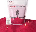 Vogue Candles Granulated Red Wax Refill – 1LB Pearled Candle Sand Wax – Mother’s Day Candle Kit with 15 Cotton Wicks for DIY Home Lighting – Plant-Based & Reusable for Clean Burning & Custom Vessels