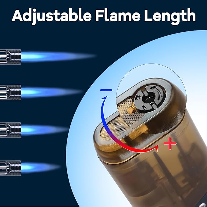 3 Pack Torch Lighter Mini Refillable Butane Lighters Utility Lighter Long Wand Pocket Lighter Windproof Gas Lighter Jet Flame Multi-Purpose for Candle Camping BBQ Grill(No Fuel) Assorted Colors