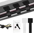 48Pcs Upgraded Under Desk Cable Ties - Self Adhesive Sticky Back Hook and Loop Straps, Wire Cord Management Organizers for Home Office