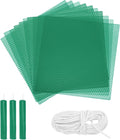 MECCANIXITY Beeswax Candle Making Kit,8x8 Inch 10pcs Green Beeswax Candle Sheets with 1pcs Cotton Wick for DIY Craft Gift Making