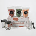 Milkhouse Company Candle Fall DIY Candle Kit - Apple Strudel | Brown Butter Pumpkin | Caramel Corn Scented Wax Beads - 3 Bags of Scented Beads & 3 Wicked Jars with Lids, Made in the USA