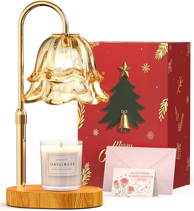 Candle Warmer Lamp with Timer Birthday Gifts for Women, Adjustable Height Dimmable Wax Warmer Lamp for Scented Candles Modern Farmhouse Decor, House Warming Gifts New Home Essentials