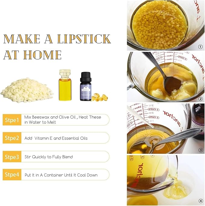 Natural White Beeswax Granules (5-Pound) | Unrefined Pure Material for DIY Projects | Candle Making, Skin Care, Lip Balm, Soap Base | Organic Beeswax Pellets