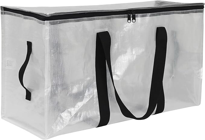 Clear Heavy Duty 20 Gallon Storage & Moving Bag, Large Reusable Organizer for Home Moving and Space Saving