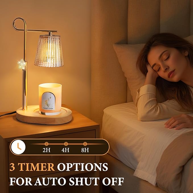 SHARE&CARE Candle Warmer Lamp - Valentine's Festive Metal Wax Melter with Timer & 4 Dimming Modes, Gift-Ready for Women, Christmas, Birthday, Women Gift for Mom, Wife,Her (Black-St)