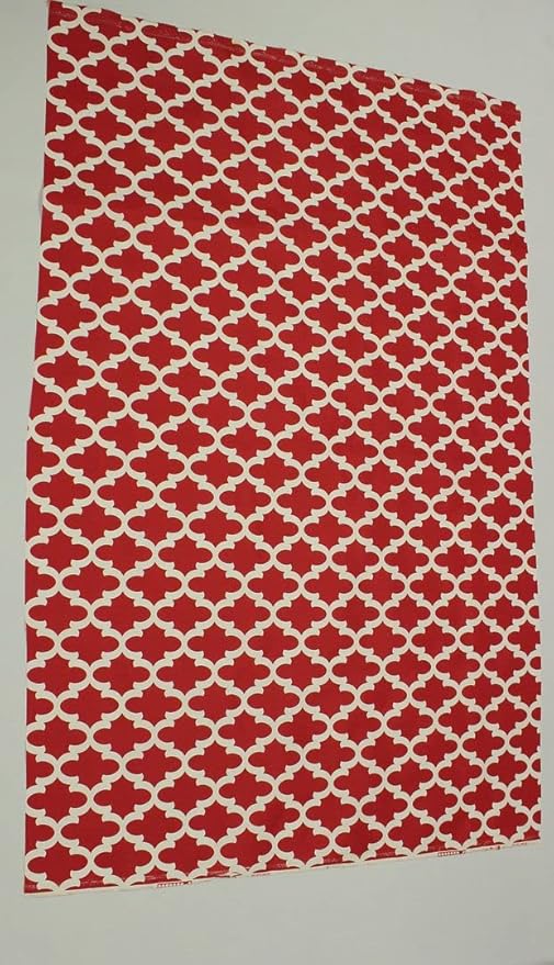 Mybecca Canvas Oxford Fabric Marine Waterproof Outdoor Awning 600 Moroccan Ogee Pattern Red/White (Cut Separate by Yard for Prime Orders-1 Yard) (60"x36")