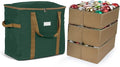 Covermates Keepsakes Adjustable Ornament Storage Bag – Heavy-Duty Polyester, Padded Dividers & FlexGrid Trays – Protective Holiday Ornament Organizer with Handles & Label Window, Green