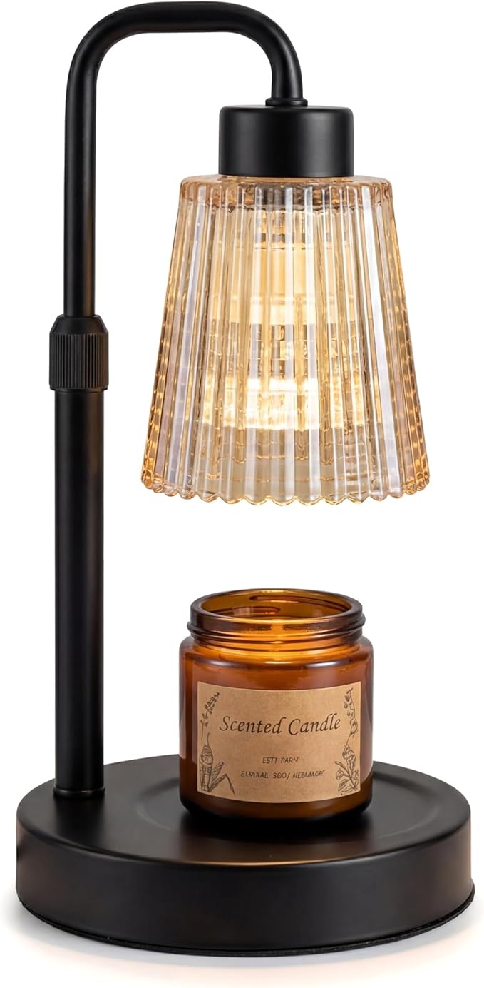 Candle Warmer Lamp Candle Holder for Jar Candles,Height Adjustable Dimmable Wax Melter with Timer,Flameless Candle Wax Warmer Home Decor,Safe Candle Accessory Gift for Mom Women