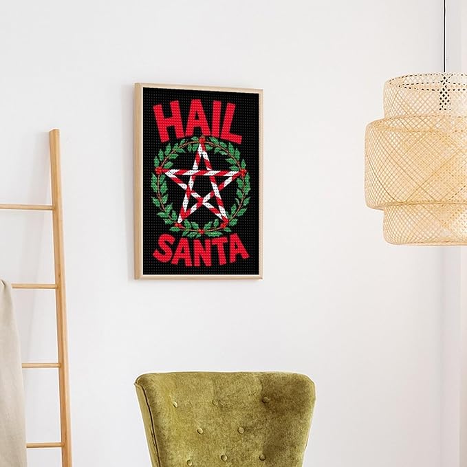 AIVKIEJK Diamond Painting Kits for Adults - Hail Santa Christmas Painting DIY 5D Full Drill Diamond Dots Paintings with Diamonds Gem Art and Crafts Home Decor 12"x16"