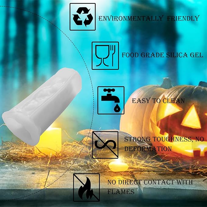 3D Skull Candle Mold Column Halloween Silicone Resin Mold for Aromatherapy Candles Resin Casting Homemade Wax Making Polymer Clay DIY Craft