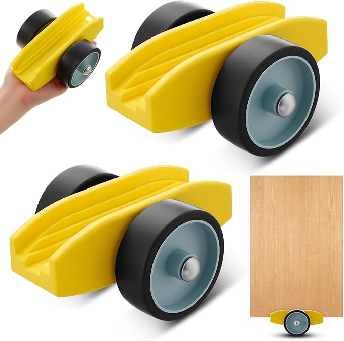 2 Pcs Plywood Dolly Drywall Dolly Cart, Small Drywall Cart with Wheel, Slot Sizes of 1/2", 3/4", 1", and 1-1/4 Inches Wood Paneling and Plywood Carrier, Holds up to 250 Lbs, 6x5x3 Inches