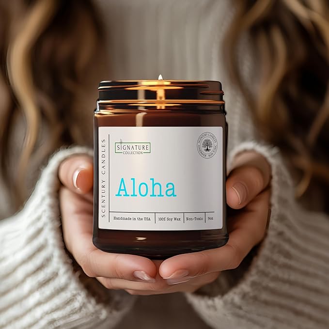 Aloha Cactus Blossom Scented Candle, Many Scents to Choose from, All Natural Non-Toxic Soy Wax, Handmade in The USA(Aloha)