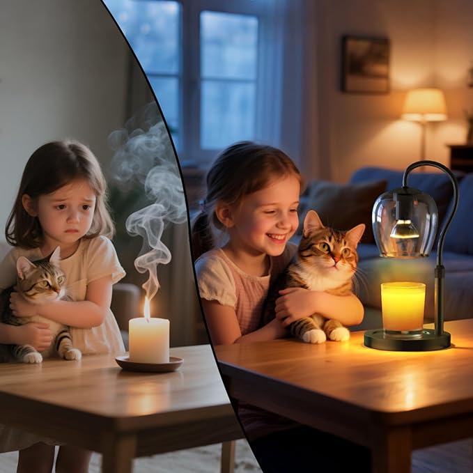 Candle Warmer Lamp with Timer & Dimmable 4-Level Brightness - Adjustable Height,for New Home Bedroom, Gifts for Women