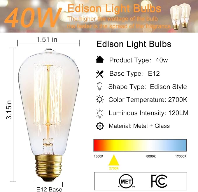 kobodon Electric Wax Melt Warmer Birthday Gifts for Women and Mom Edison Wax Warmer Fragrance Warmer for Home Office Gifts & Decor(Rattan Aroma Lamp)