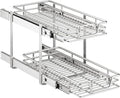 2-Tier Kitchen Cabinet,Pull Out Cabinet Organizer,Shelf and Drawer Organizer Slide Out Pantry Storaqe Basket in Multiple Sizes (12" W x21 D)