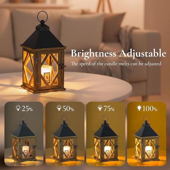 Candle Warmer Lamp with Timer: Farmhouse Candle Warmer Lantern Scented Wax Candle Burner Dimmable Vintage Home Decor Gift for Women