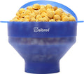 The Original Salbree Collapsible Silicone Microwave Popcorn Popper Maker Machine, Microwavable Bowl Holds 16 Cups, Uses Hot Air and Oil Always Optional - The Most Colors Available (Clear Blue)