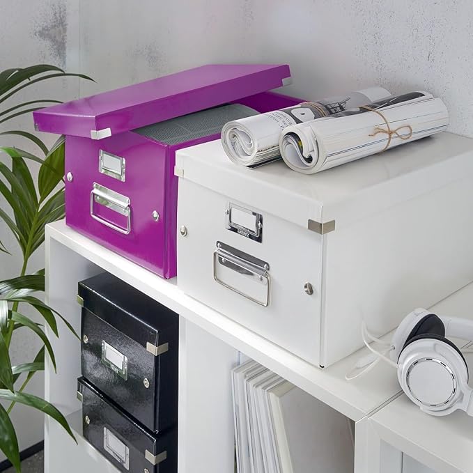 Leitz CD Storage Box, Purple, Click and Store Range, 60410062