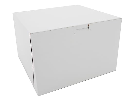 Southern Champion Tray 0966 Premium Clay Coated Kraft Paperboard White Non-Window Lock Corner Bakery Box, 9" Length x 9" Width x 6" Height (Case of 100)