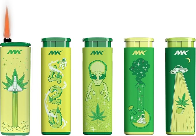 MK Wind Proof Jet Flame Lighters, 5PCS Striking Design, Ideal as Lighters for BBQ, Camping, Outdoor use, utane Refillable Wind-Resistant Flame,(Connection-5PC)
