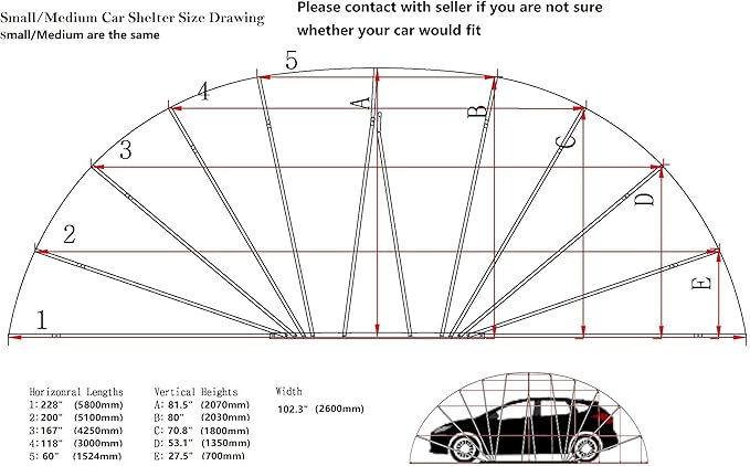 Ikuby Medium Carport,Car Shelter, Car Canopy,Car Garage,Car shed,Car House,Car Park,Foldable,Retractable, Lockable, Durable Shelter