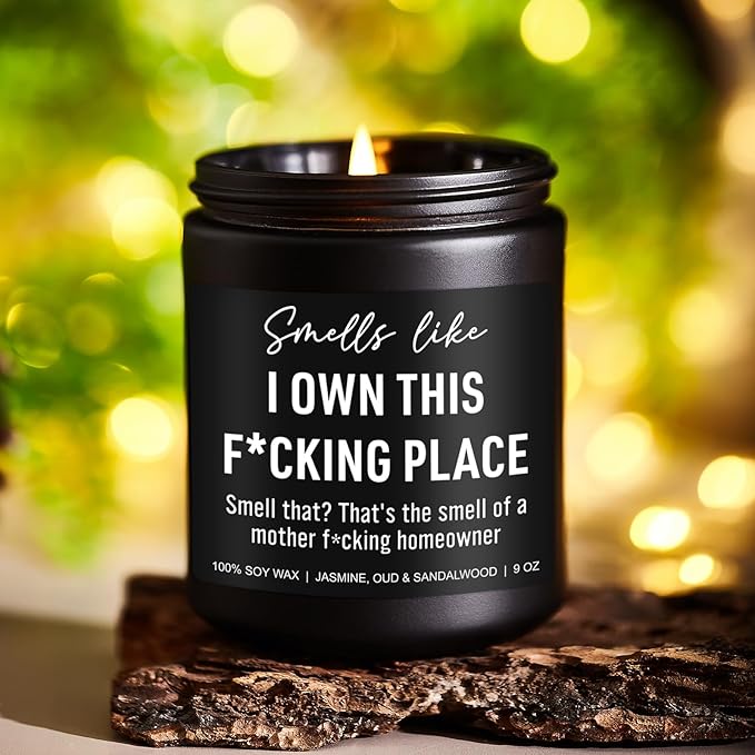 Funny Scented Candle, House Warming Gifts New Home, Housewarming Gifts for Women, Men, Couple, New Homeowner - First Apartment Essentials - Closing Presents for Home Buyers - 9 oz
