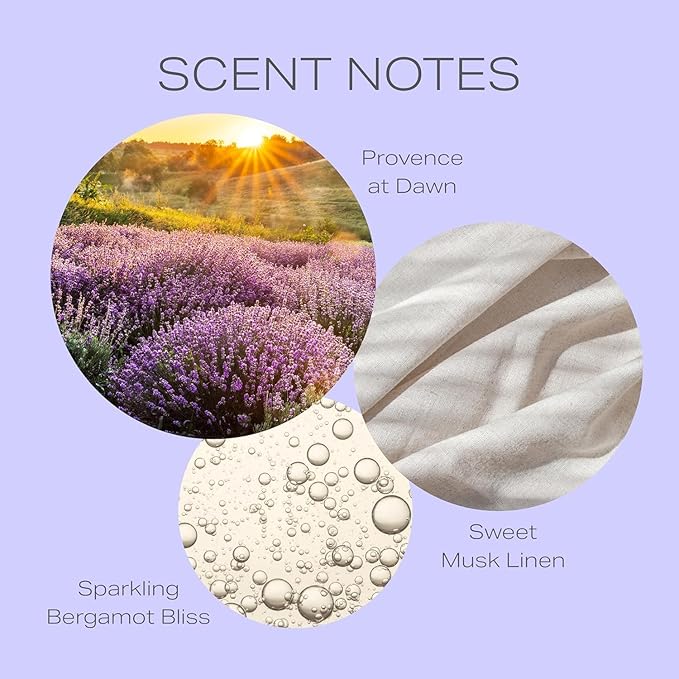 Lavender Candle 9.7 oz: 55 Hrs Burn Time - Lavender Scented Candles in Frosted Glass Jar with Wooden Crackling Wick in a Luxurious Gold Foil Lined Gift Box
