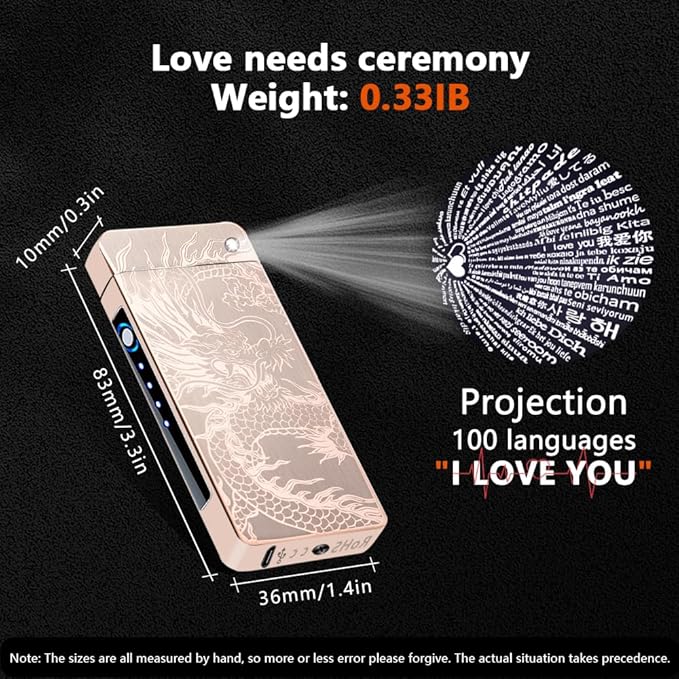 GADATOP Dragon Arc Plasma Flame Lighter - USB Rechargeable, Windproof Electric Lighter for Candle (Gold)