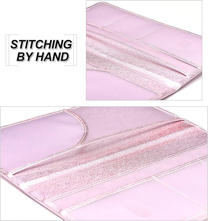 HERRIAT Car Registration and Insurance Card Holder,Glitter Leather Vehicle Glove Box Automobile Documents Paperwork Wallet Case Organizer for ID, Key Contact Information Cards,Men&Women