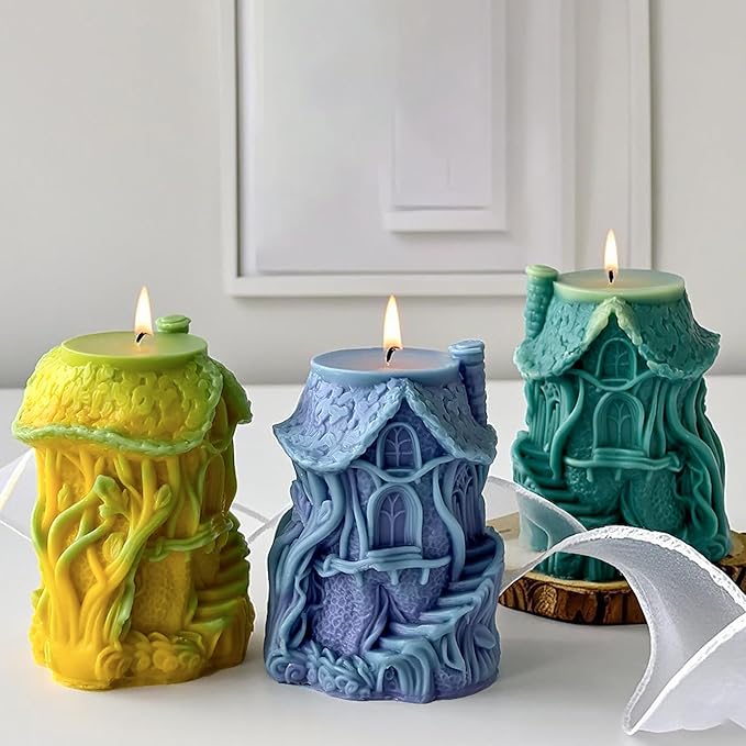 Tree House Molds Home Candle & Resin Mold - Resin Casting Silicone Molds for Home Decor & Candle Making Wave Spiral Mold