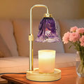XJZJY Candle Warmer Lamp with Timer Dimmer, Adjustable Height Green Tulip Candle Wax Warmer, Christmas Birthday Gift for Mom Women, House Warming Gifts for New Home Bedroom Decor (Flower Lavender)