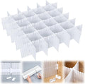 Blosssound 15 Pcs 5.12 Tall Drawer Divider Adjustable Drawer Organizer DIY Ultra Deep Storage Organizer Separator with Fixed Buckle for Underwear Socks Dormitory Office Kitchen Bedroom(White)