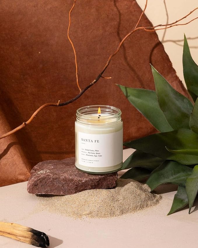 Brooklyn Candle Studio Santa Fe Jar Candle - Luxury Scented Candle, Vegan Soy Wax, Hand Poured in The USA, 50 Hour Slow Burn Time - 7.5oz
