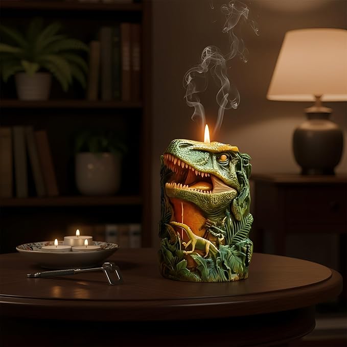 Candle Mold for Candle Making, 3D T-Rex Relief Silicone Mold for Resin Casting DIY Plaster Polymer Clay Home Decoration (Dinosaur)