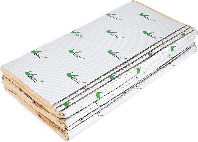 uxcell 10pcs 80mil 25sqft Car Sound Deadener Heat Insulation Mat Butyl Pad Damping Self Adhesive Deadening Material Door Roof Floor Automobile Sound Barrier