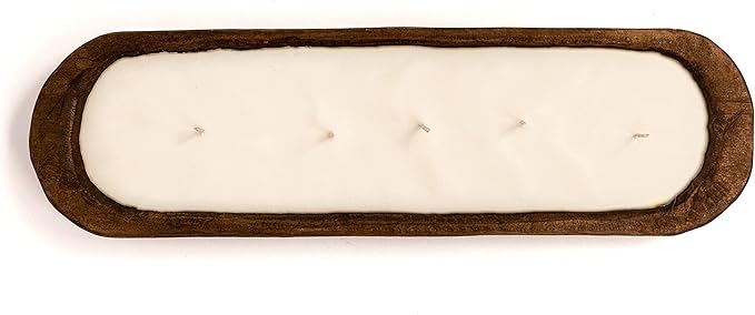Red Barn Candle Company Wood Dough Bowl Candles | 100% Natural Soy Wax & Essential Oil Infused | Odor Eliminating + Pet Safe | Scented Candle Gifts for Men & Women (Unscented, 5-Wick)