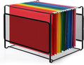 Comix Hanging File Organizer, Letter Size File Folder Organizer with Metal Mesh, Space-Saving File Folder Storage Box for Home Office Supplies