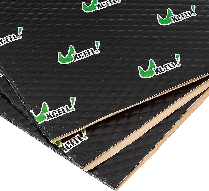 uxcell 10pcs 80mil 25sqft Car Sound Deadener Heat Insulation Mat Butyl Pad Damping Self Adhesive Deadening Material Door Roof Automobile Sound Barrier Black