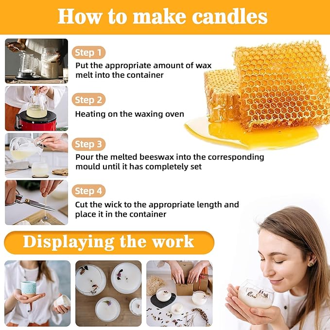 CARGEN White Beeswax Pellets - 900g Beeswax Pastilles Bees Wax Pellets Triple Filtered for DIY Making Candles Skin Care Lip Balm Soap Lotion and Soap Making Supplies for Christmas,Halloween