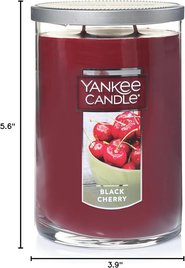 Yankee Candle, Black Cherry Scented Candle, 22oz Large 2-Wick Tumbler with up to 110 Hour Burn Time