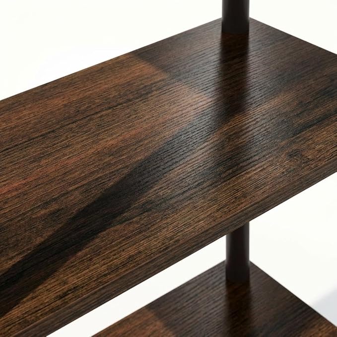 Furnifact Walnut Brown Bookcase with Sleek Design, Sturdy Wood Construction, Elegant Storage Solution for Living Room or Office