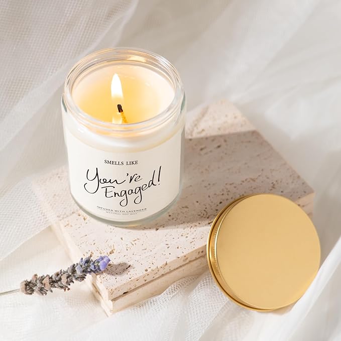 Engagement Gifts for Couples - Lavender Scented Candles, Gift for Newly Engaged Couples, Engagement Gifts for Her, Women, Best Engaged Gift
