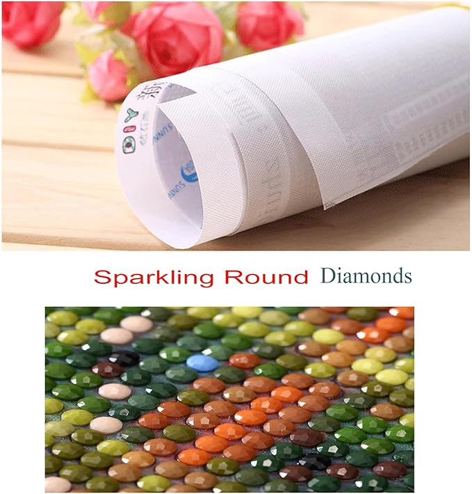 BOHADIY Christmas Window Diamond Art Kits for Adults Beginners, 5D DIY Full Round Drill Diamond Painting Kits, Candle Paint by Diamonds Dot Gem Art Crystal Easy,Home Wall Decor 13.7X13.7Inch