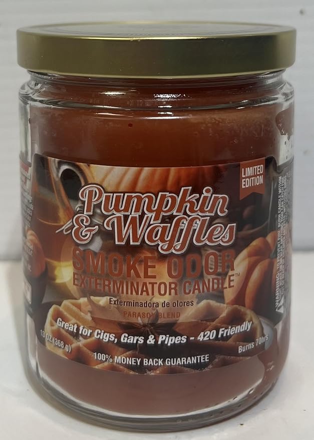Smoke Odor Exterminator 13 oz Jar Candle Pumpkin & Waffles (1) Candle.