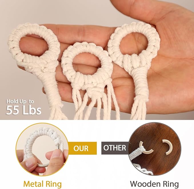 YKBU Stuffed Animals Hammock Corner Hanging Net Macrame Stuffed Animal Storage Plush Toy Holder Toy Organizer for Boho Nursery Playroom Bedroom Kids Room (cream, Large)