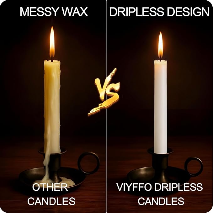 Viyffo 40 Pack White Chime Taper Candles, 4 Inch Mini Unscented Dripless Spell Candles, 1.5 Hour Burn Time for Rituals, Meditation, Prayer, Intention Setting, Altar & Home Décor